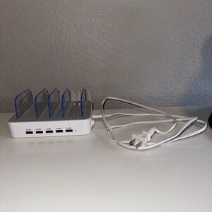 White Charging Station with USB Ports